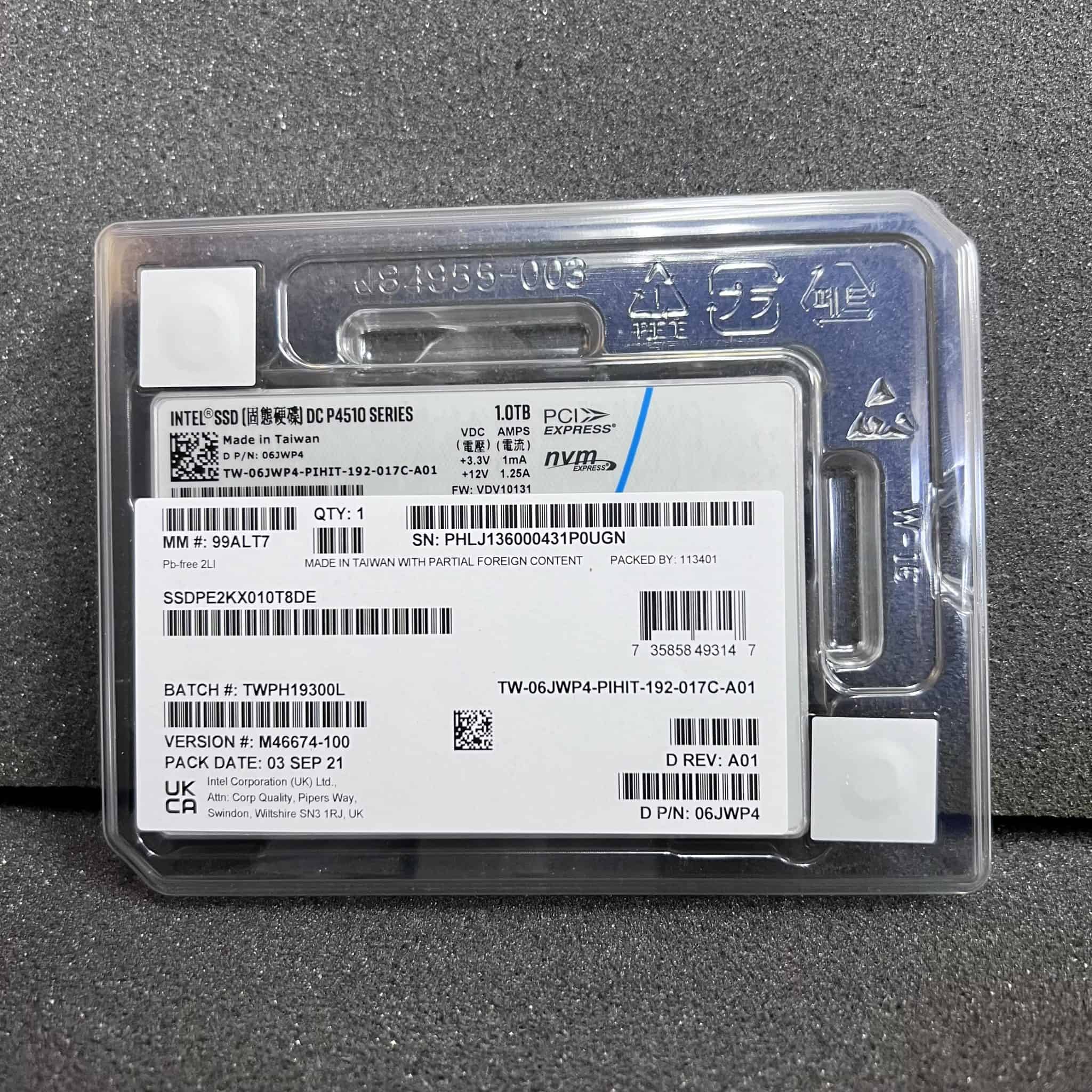 Intel SSD DC P4510 SERIE 8.0TB 2.5IN Intel SSD DC P4510 SERIE 8.0TB 2.5IN