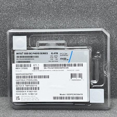 Intel DC P4610 6.4TB SSD 2.5" U.2 PCIe NVMe (SSDPE2KE064T801)