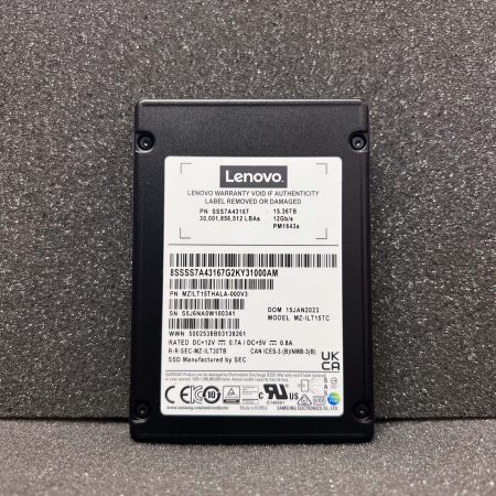 samsung pm1643a 15.36tb ssd 2.5″ sas lenovo version (mzilt15thala 000v3)