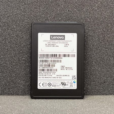 Samsung PM893 7.68TB SSD 2.5″ SATA – Lenovo Version (MZ7L37T6HBLA-00AV5)