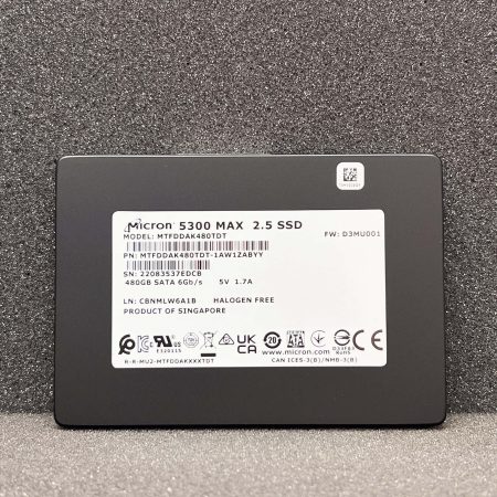 Micron 5300 MAX 480GB SSD 2.5″ SATA (MTFDDAK480TDT-1AW1ZABYY)