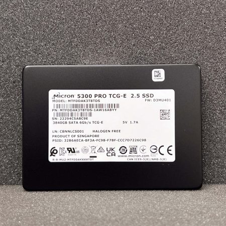 Micron 5300 PRO 3.84TB SSD 2.5″ SATA (MTFDDAK3T8TDS-1AW16ABYY)