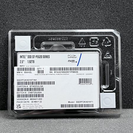 Intel D7-P5520 1.92TB SSD 2.5″ U.2 PCIe NVMe (SSDPF2KX019T1N1)
