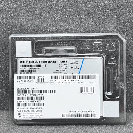 Intel DC P4510 4.0TB SSD 2.5″ U.2 PCIe NVMe (SSDPE2KX040T8)