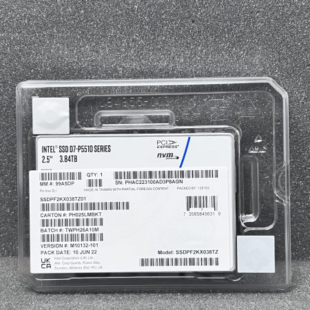 Intel D7-P5510 3.84TB SSD 2.5″ U.2 PCIe NVMe (SSDPF2KX038TZ)