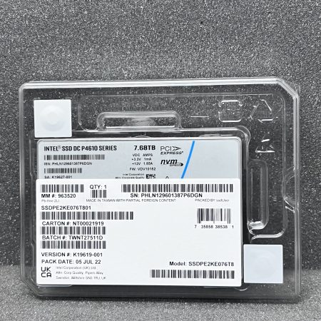 Intel DC P4610 7.68TB SSD 2.5″ U.2 PCIe NVMe (SSDPE2KE076T8)